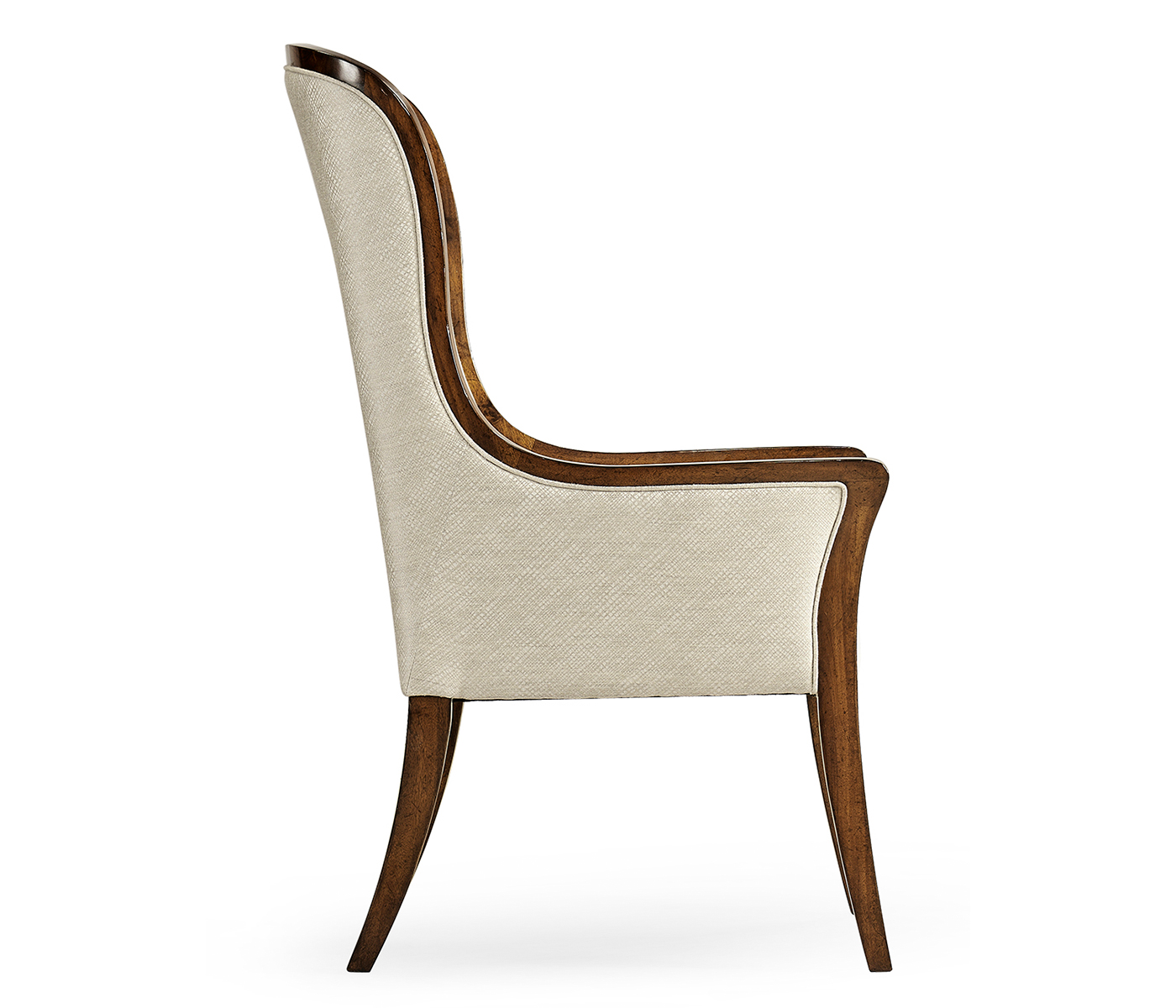 High Curved Back Walnut Dining Arm Chair