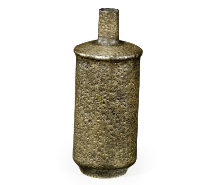 Tall Textured Brass Vase