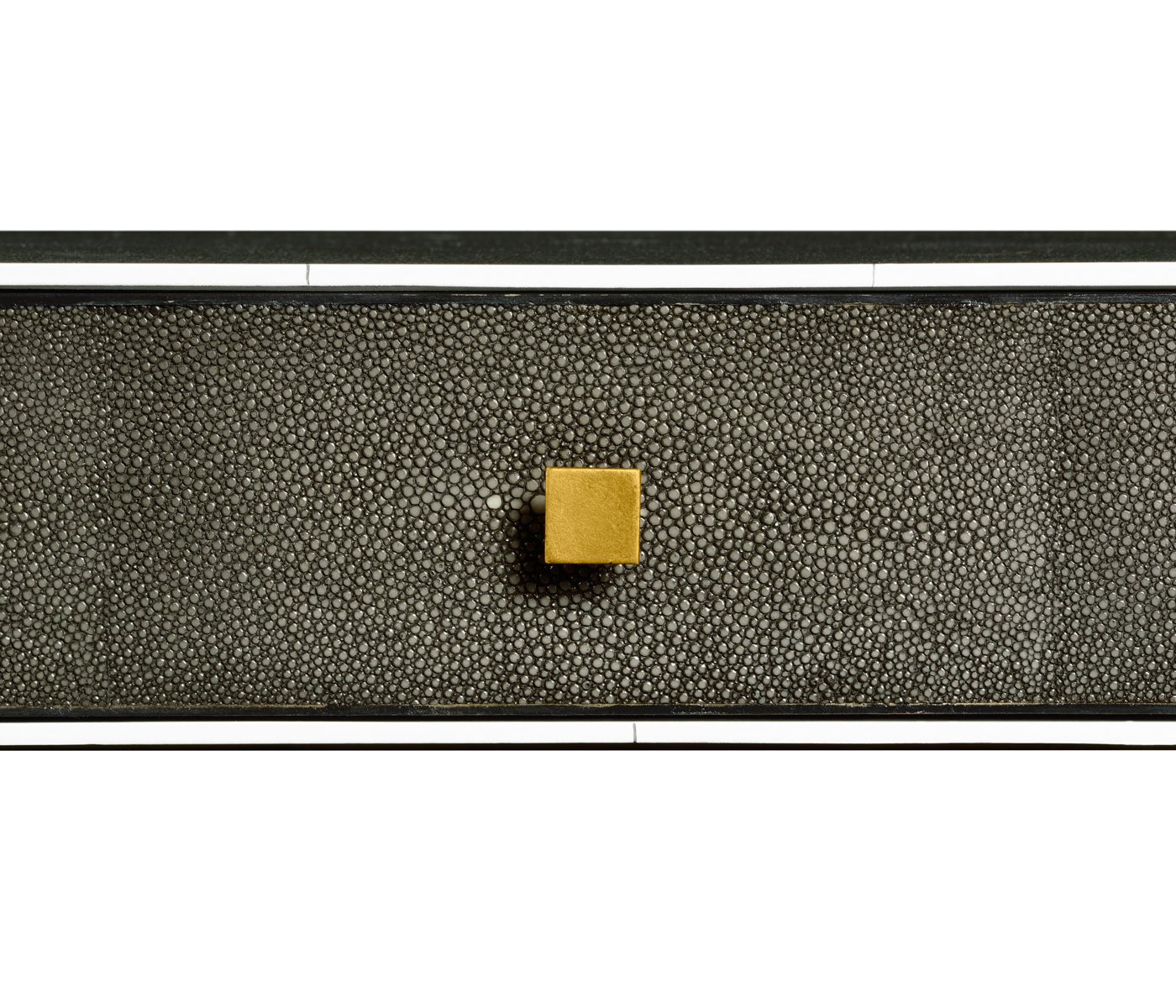 Anthracite Faux Shagreen Coffee Table with Gilded Base