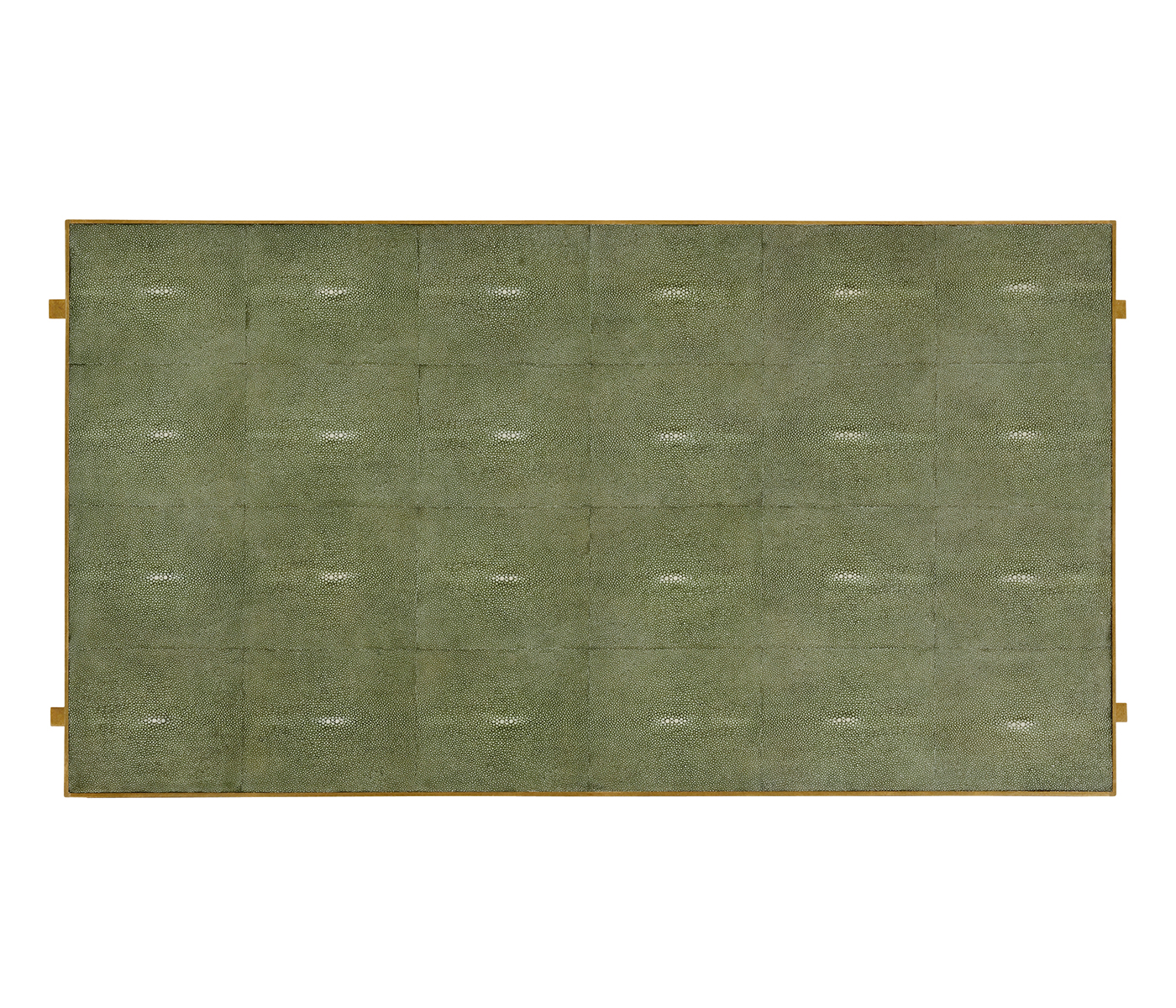 Green Faux Shagreen Coffee Table with Gilded Base