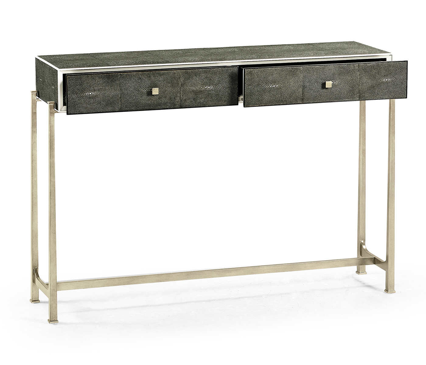 Faux Anthracite Shagreen & Silver Console