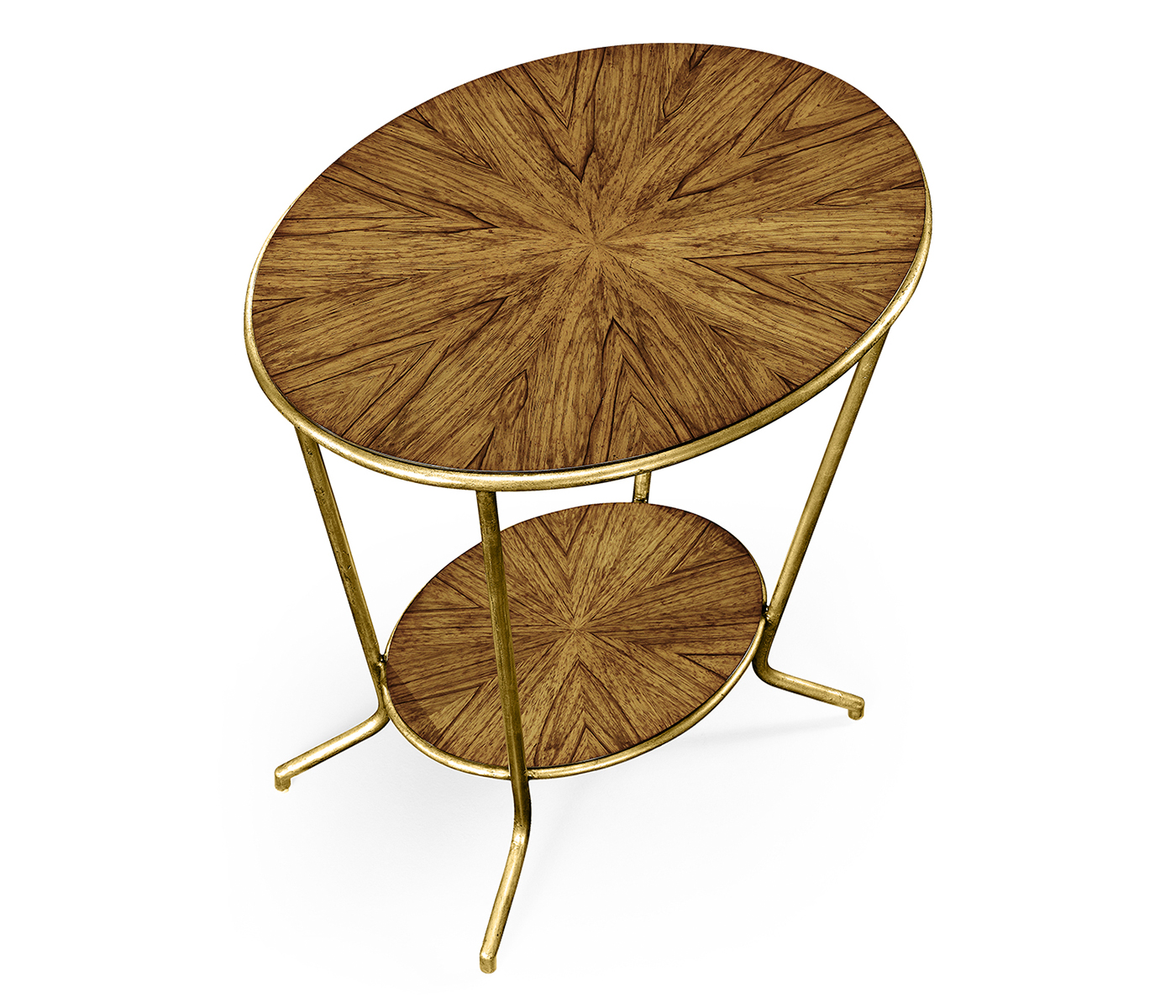 Argentinian walnut veneered oval side table