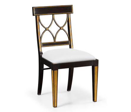 Regency Black Painted Curved Back Side Chair