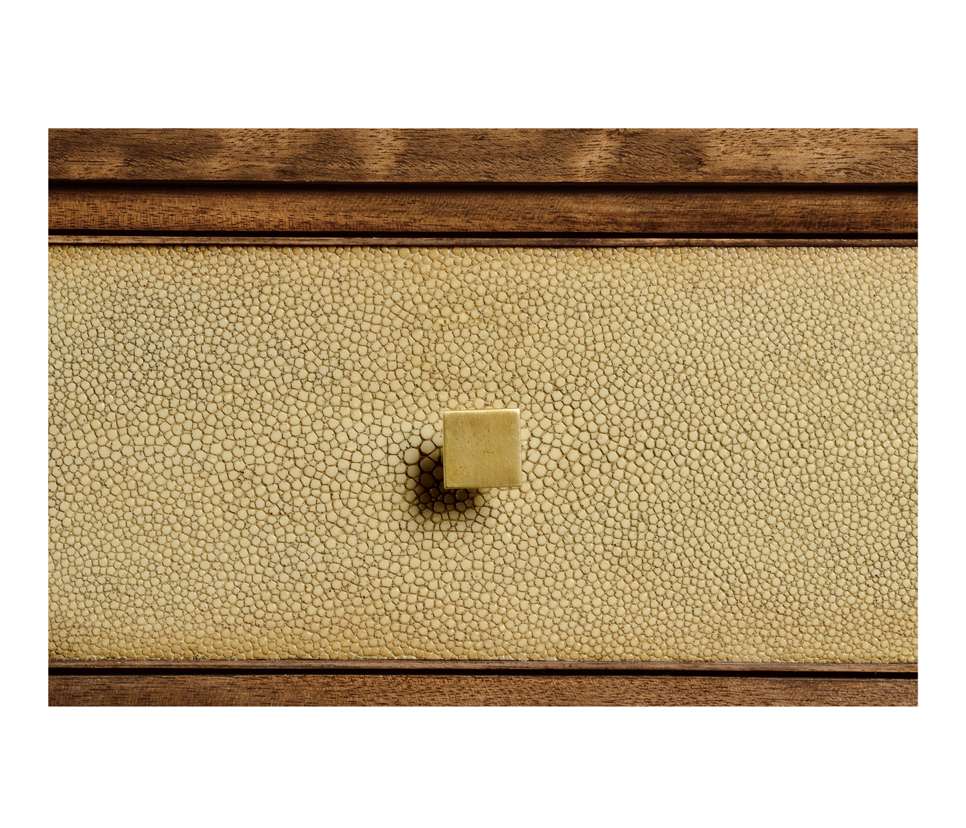 Ivory Shagreen Rectangular Sofa Table with Drawer