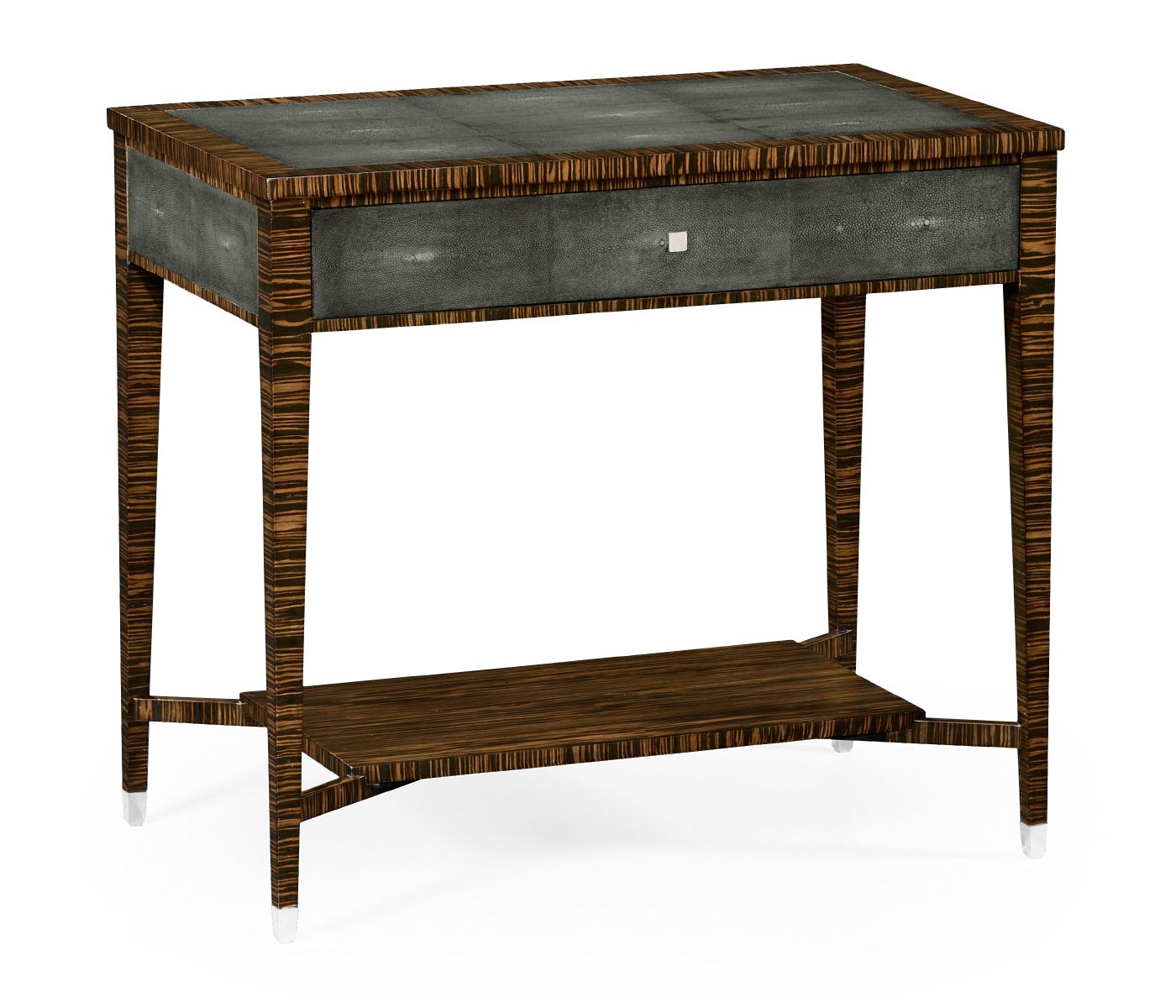 Faux Macassar Ebony & Anthracite Shagreen Sofa Table