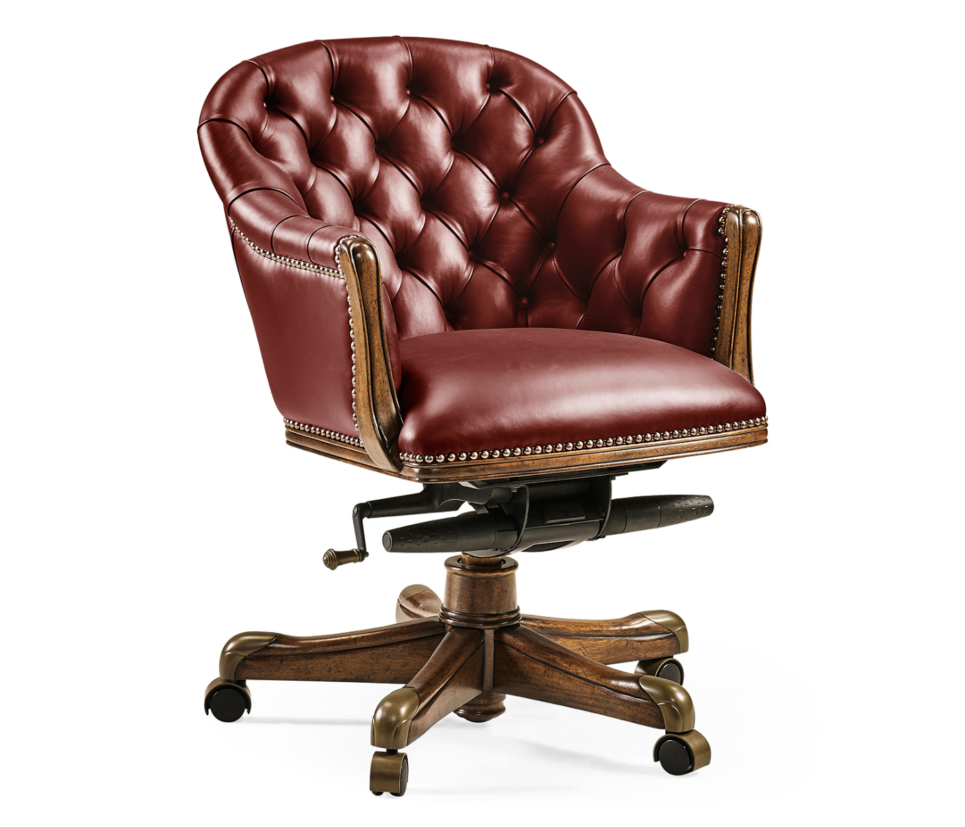 Chesterfield Style Walnut Office Chair