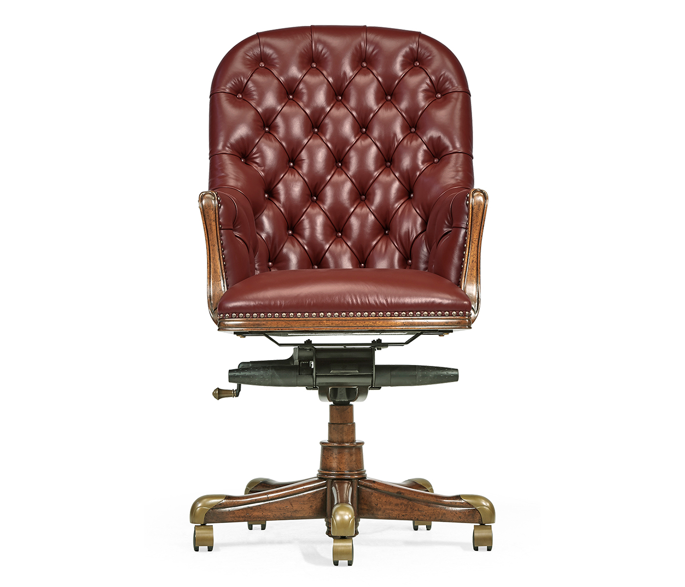 Chesterfield Style High Back Walnut Office Chair