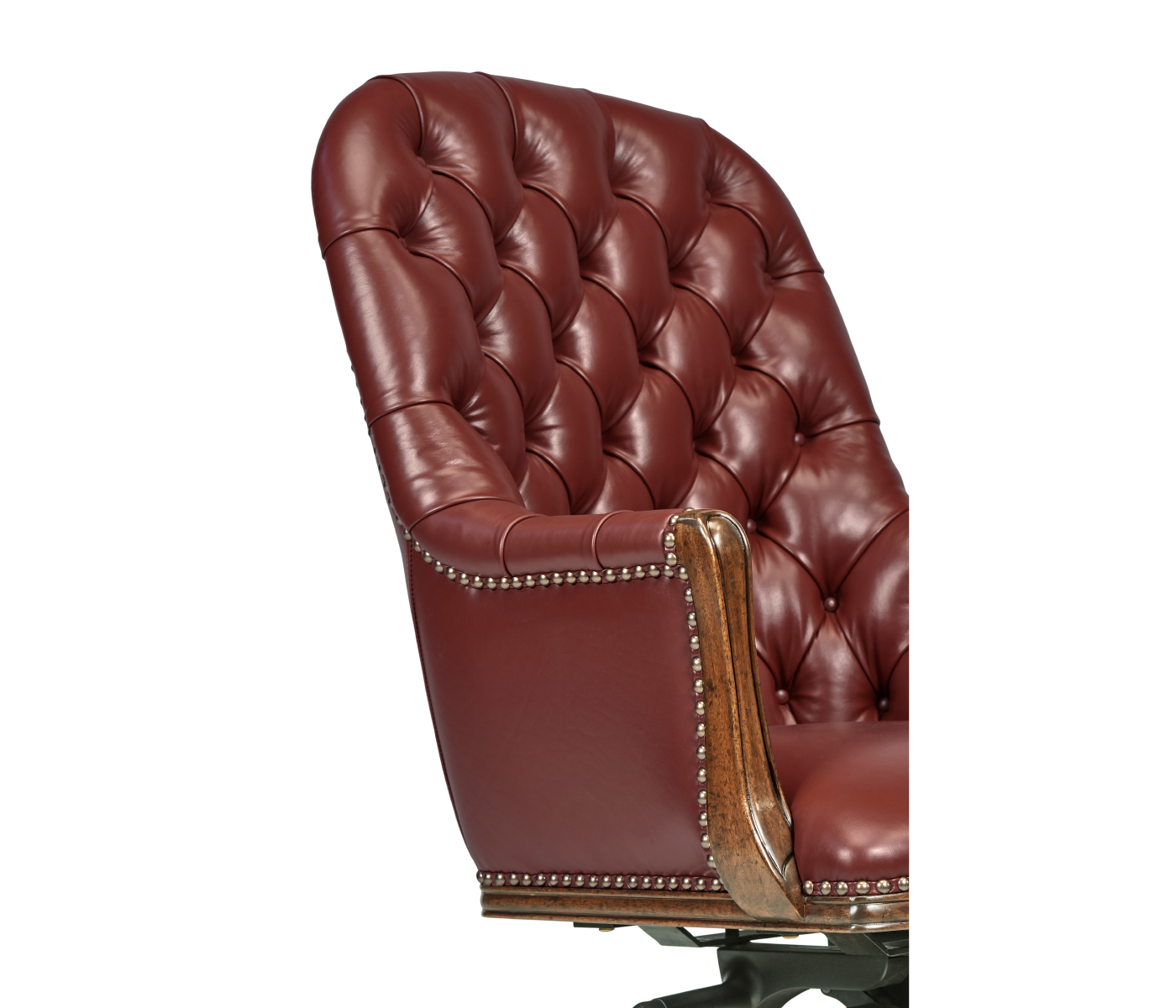 Chesterfield Style High Back Walnut Office Chair
