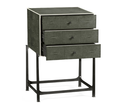 Anthracite Faux Shagreen & Bronze High Chest of Drawers