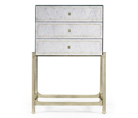 Églomisé & Silver High Chest of Drawers