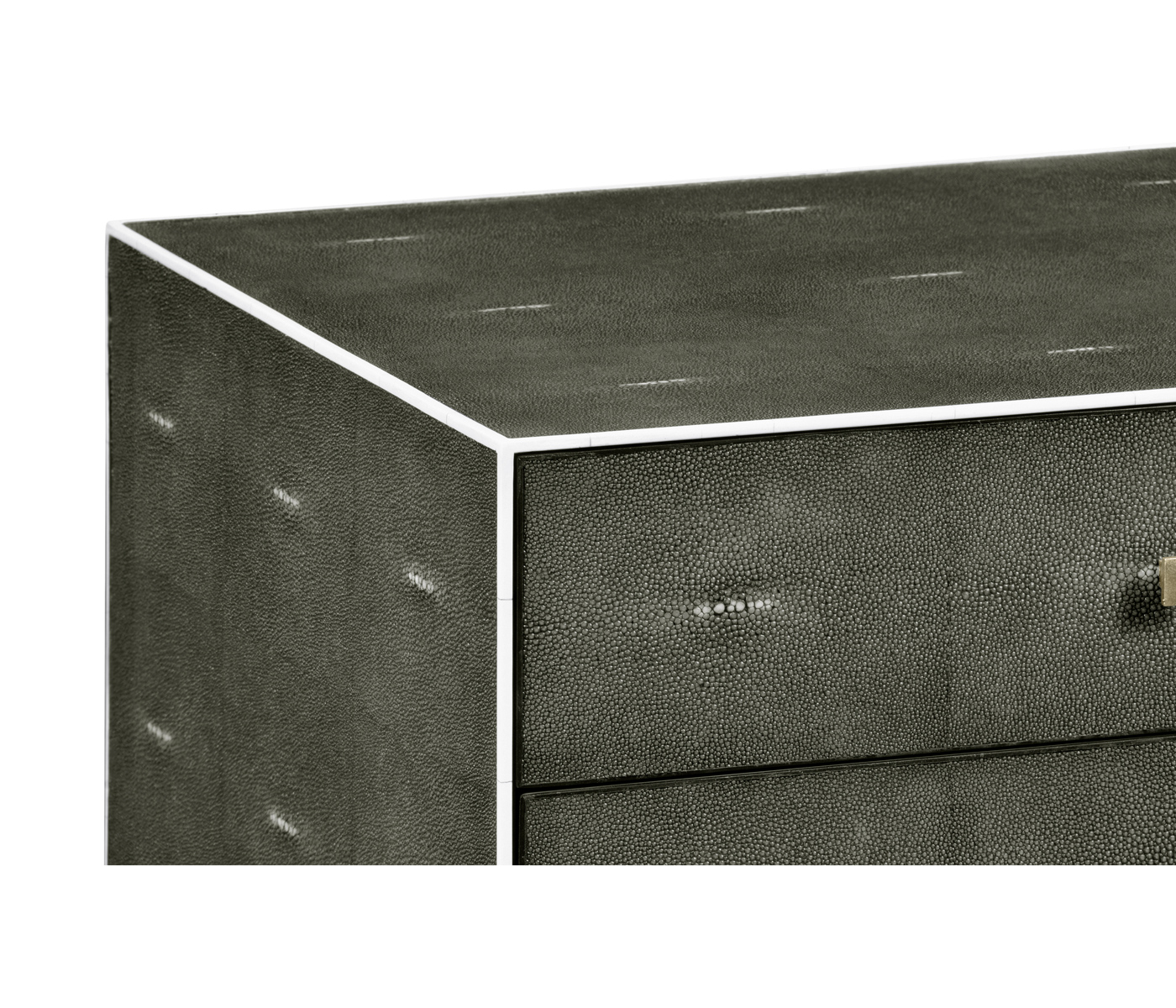 Anthracite Faux Shagreen & Silver High Chest of Drawers