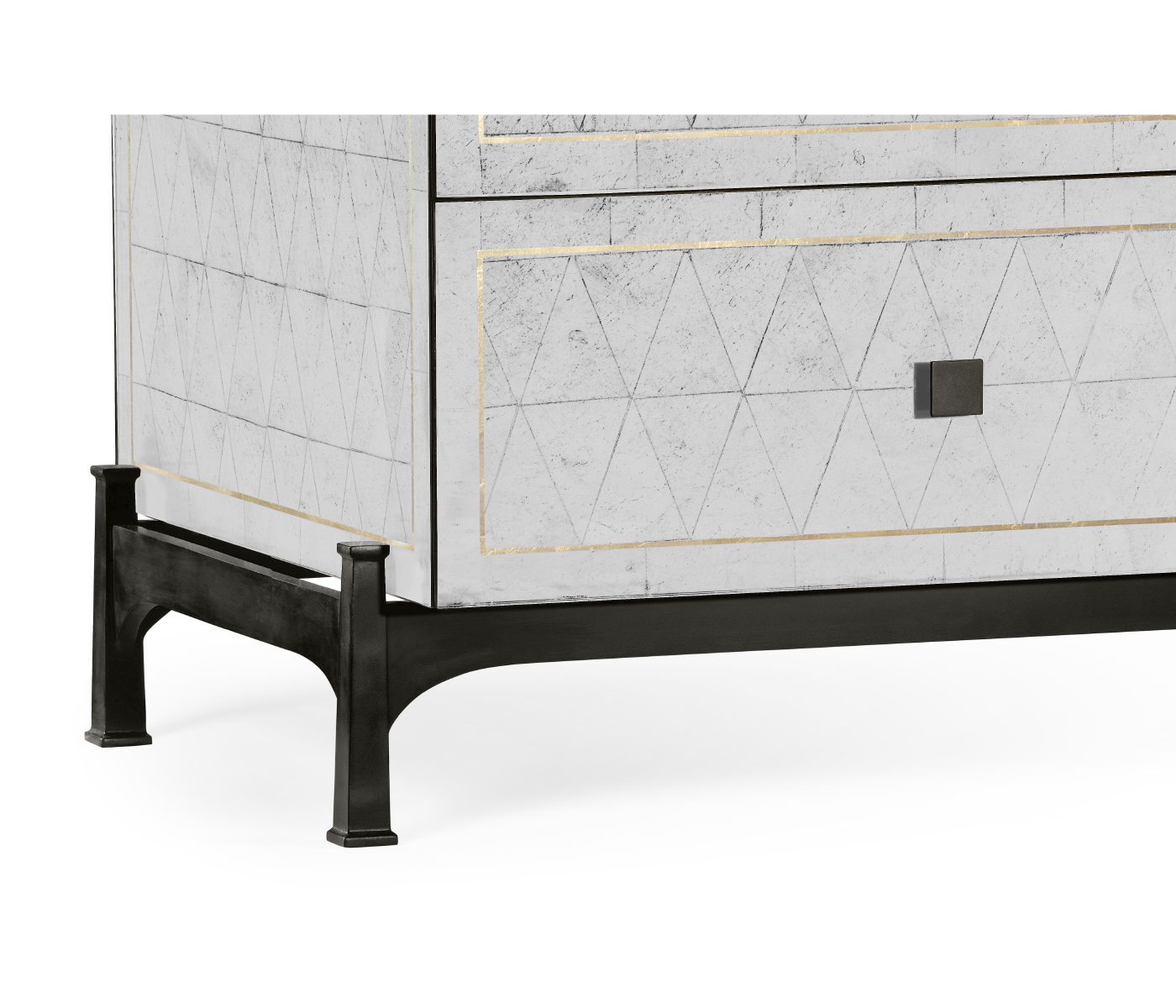 Églomisé & Bronze Large Chest of Drawers