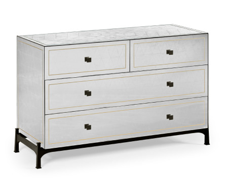 Églomisé & Bronze Large Chest of Drawers