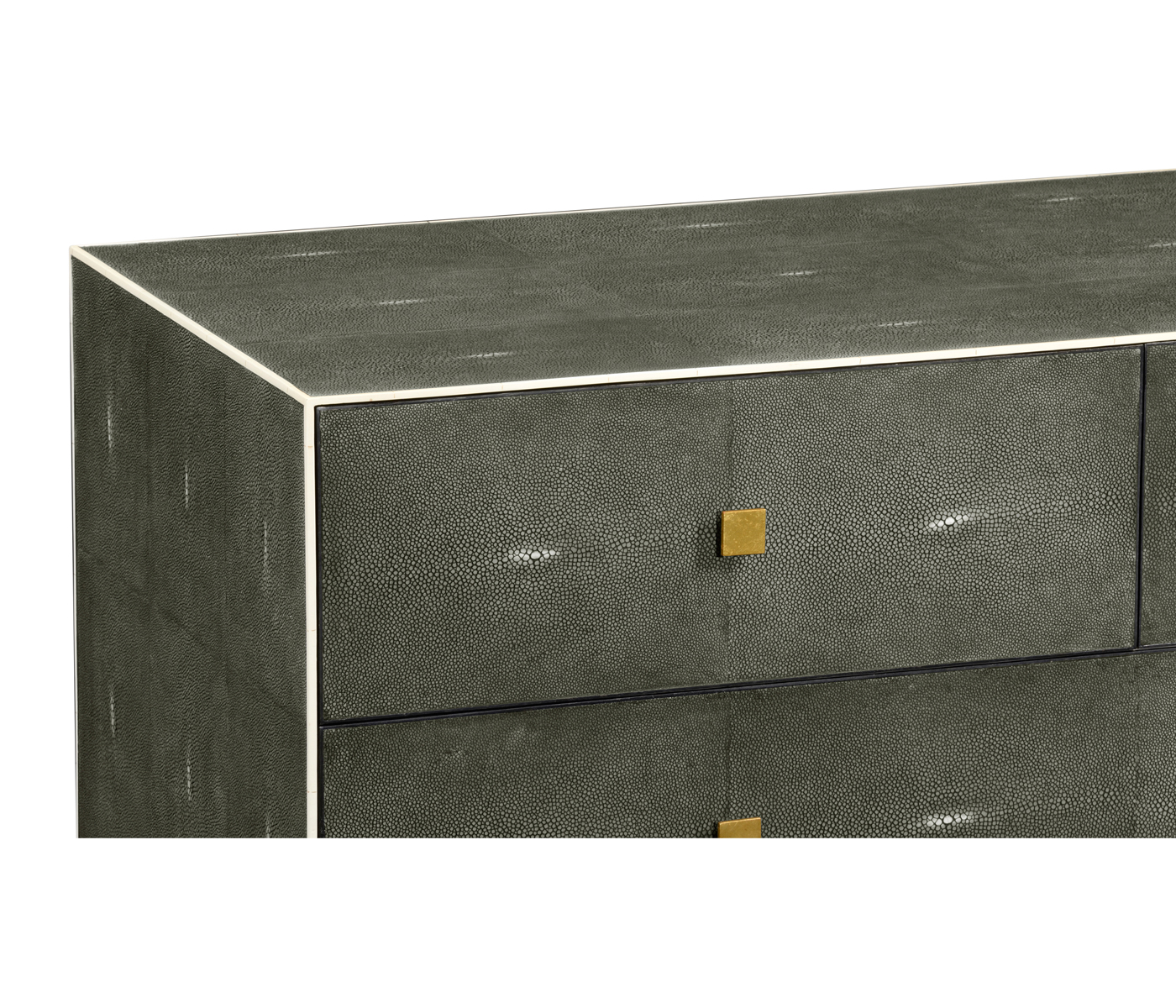 Anthracite Faux Shagreen & Gilded Large Chest of Drawers