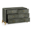 Anthracite Faux Shagreen & Gilded Large Chest of Drawers