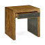 Argentinian walnut & anthracite faux shagreen side table