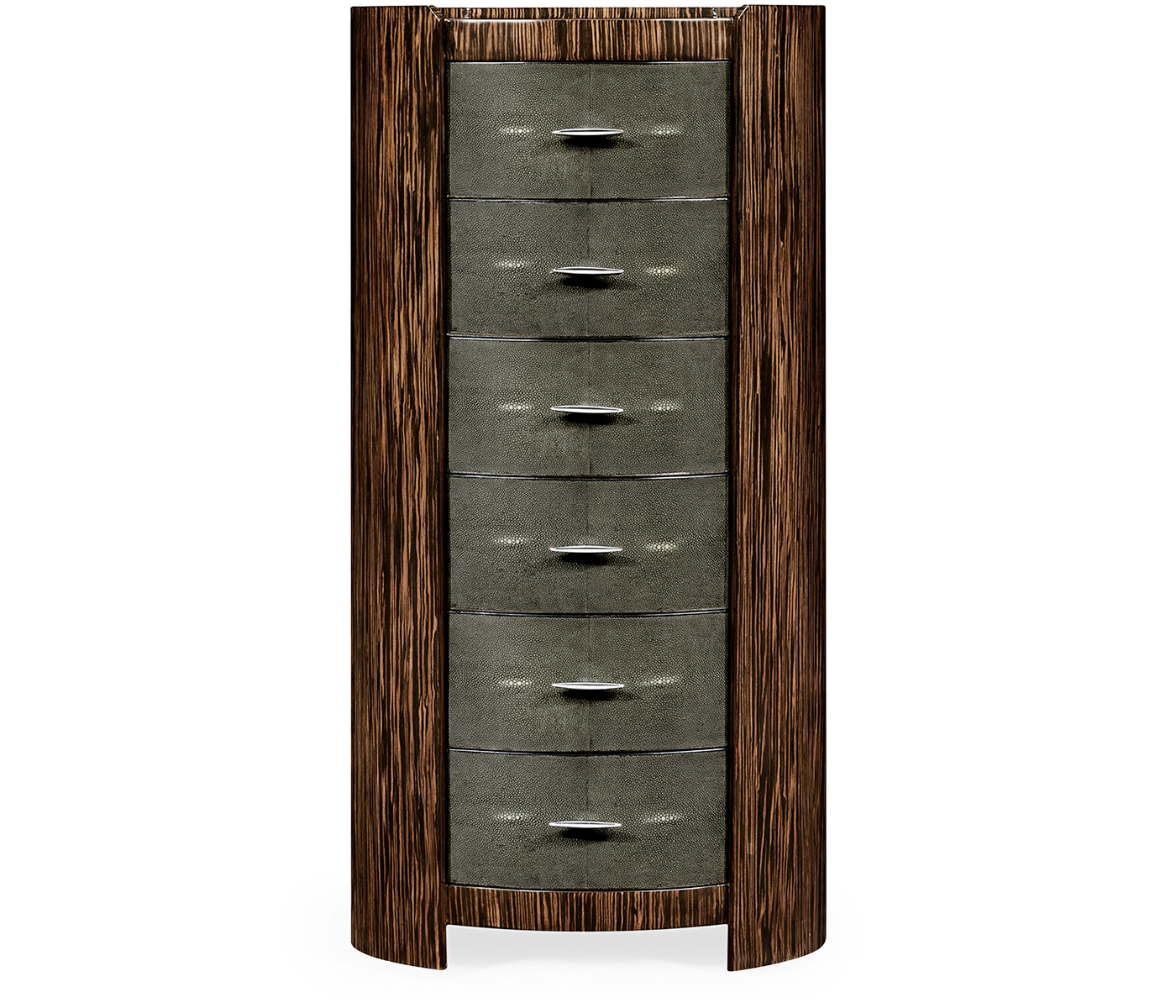 Faux macassar & anthracite shagreen oval chest (Tall)