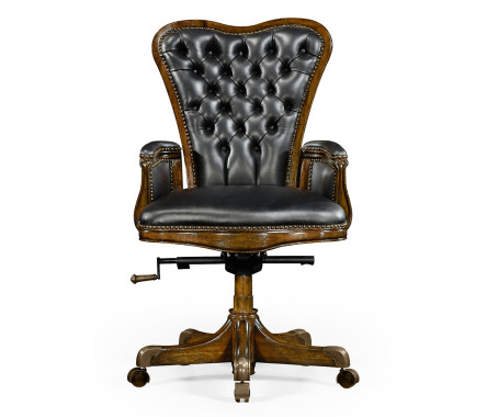 Double Lobed Walnut Office Chair