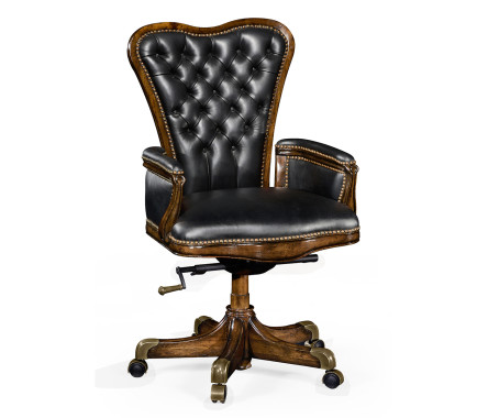 Double Lobed Walnut Office Chair