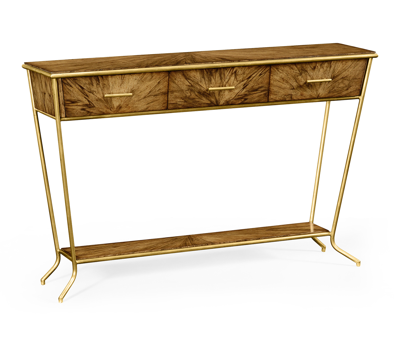 Argentinian walnut veneered tapering console