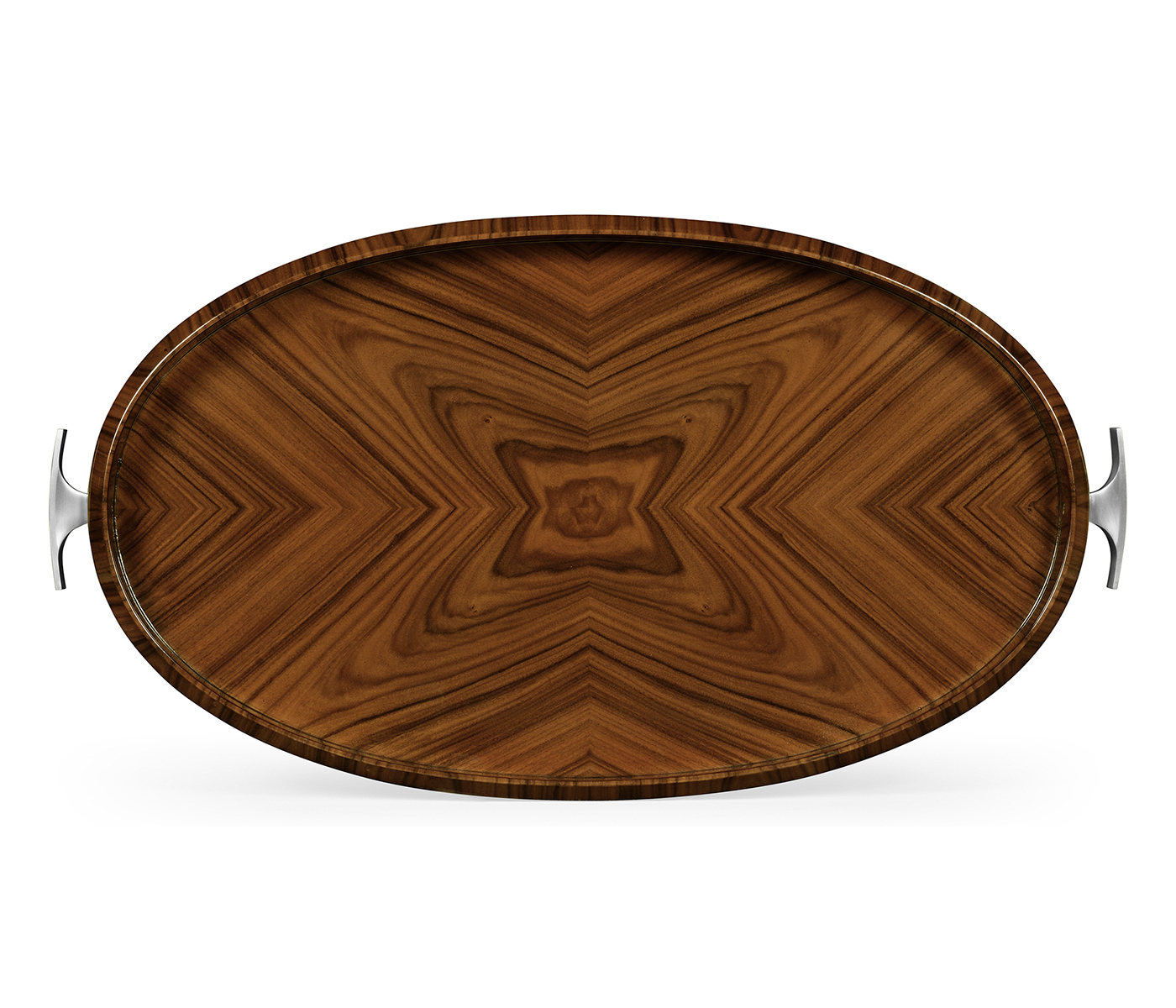 Art Deco Oval Tray with Stainless Steel (High Lustre)