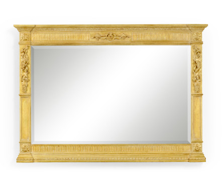 Empire style gilded overmantle mirror