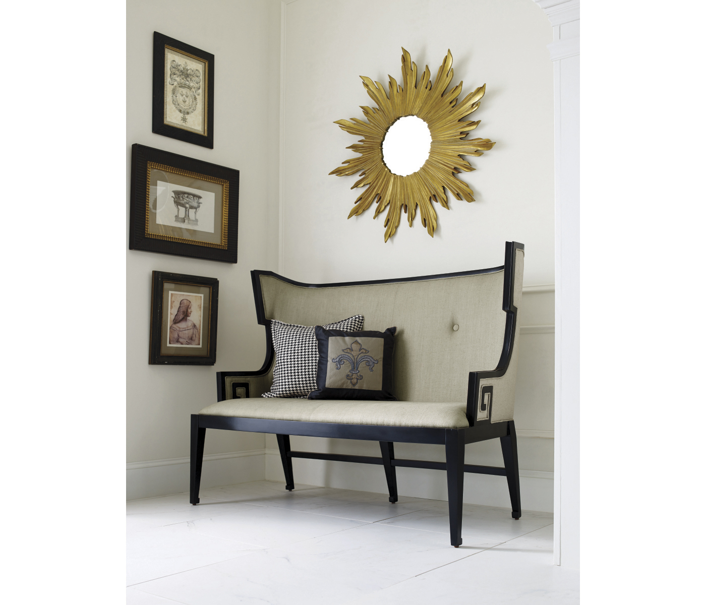 Small Black Sunburst Mirror