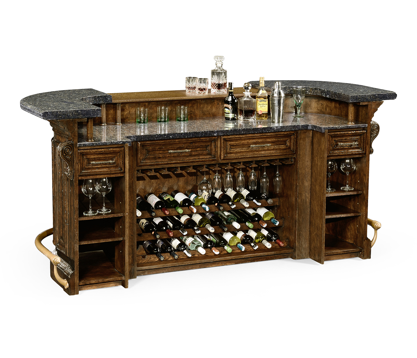 Linenfold Dark Oak Home Bar