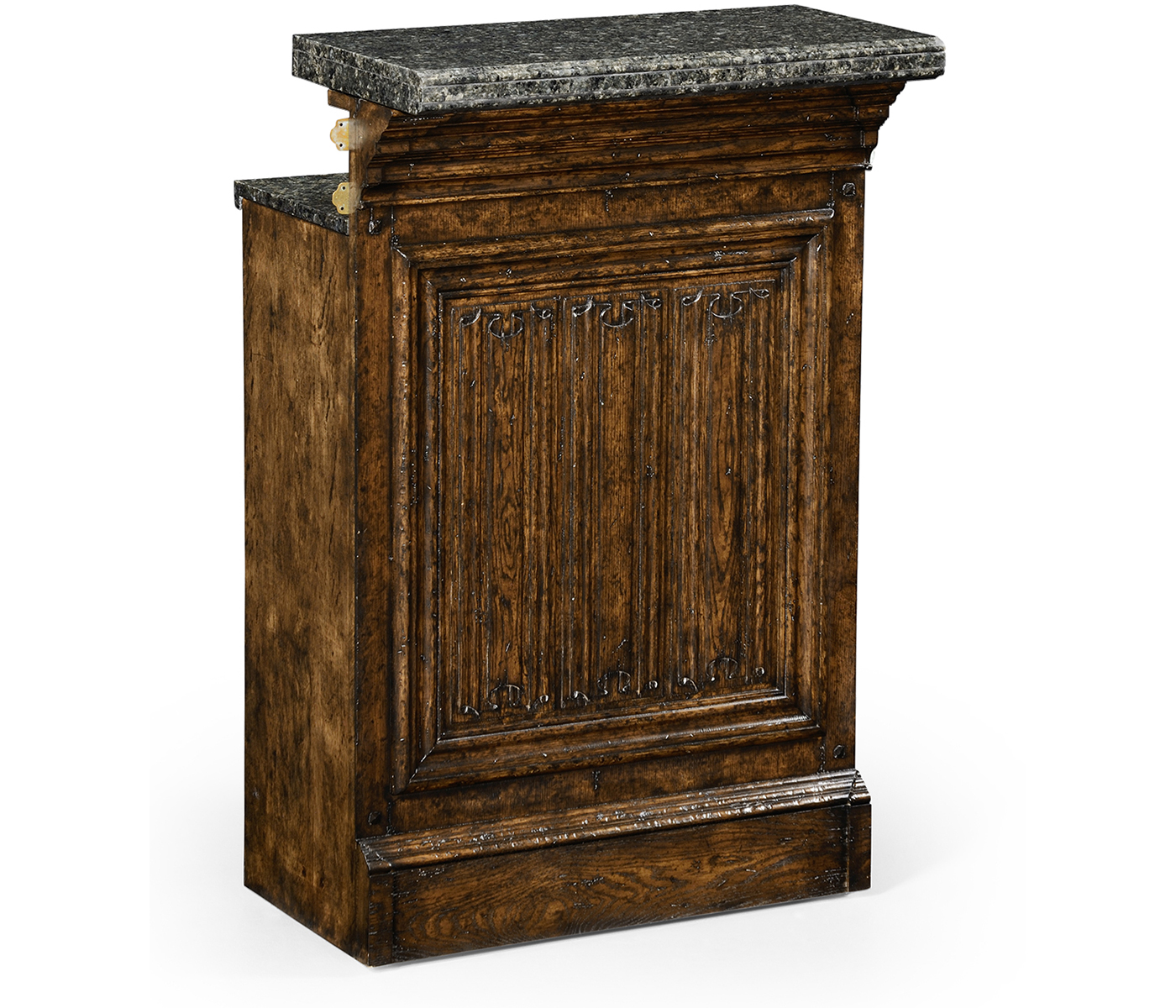 Hinged Door Panel for Linenfold Dark Oak Home Bar