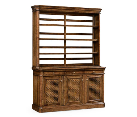 Dresser on base with lattice doors