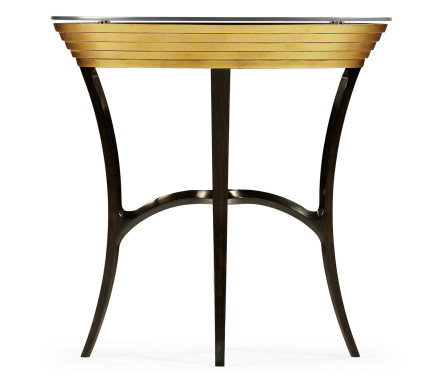 Stepped Gilded Oval Side Table