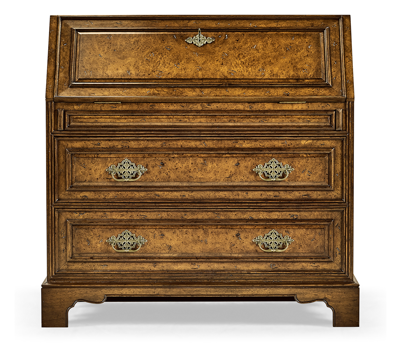 Queen Anne pollard veneer bureau cabinet (Base)
