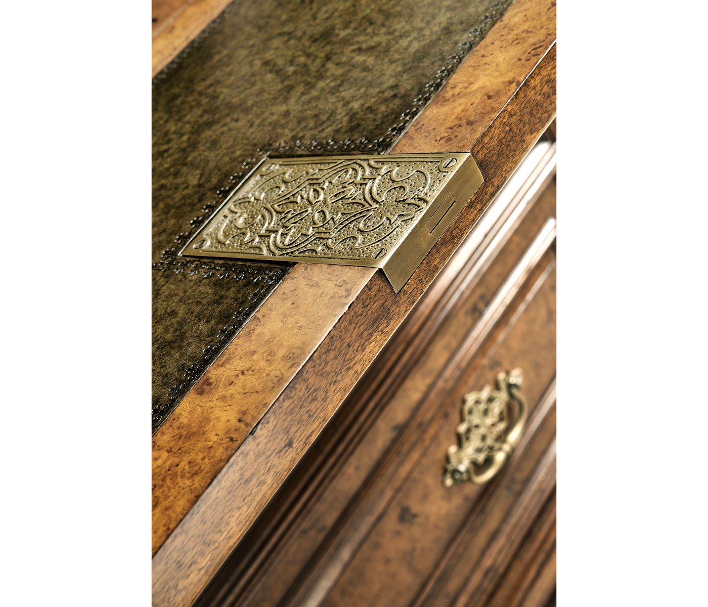 Queen Anne pollard veneer bureau cabinet (Base)