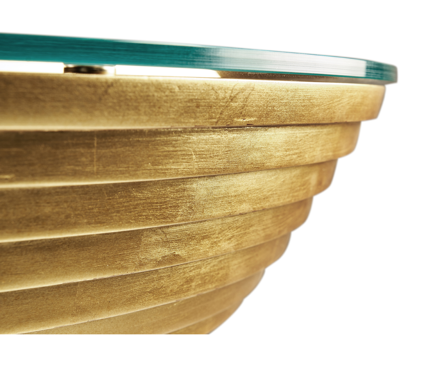 Stepped Gilded Demilune Console