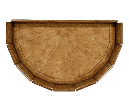 Moorish small demilune console (Masur birch light)