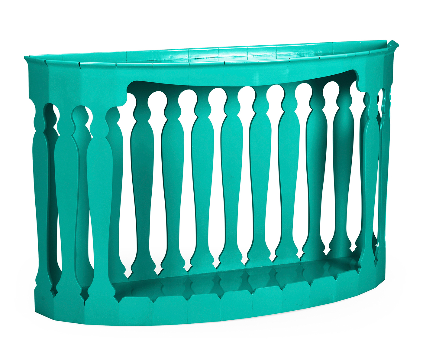 Moorish demilune console (Aruba blue)