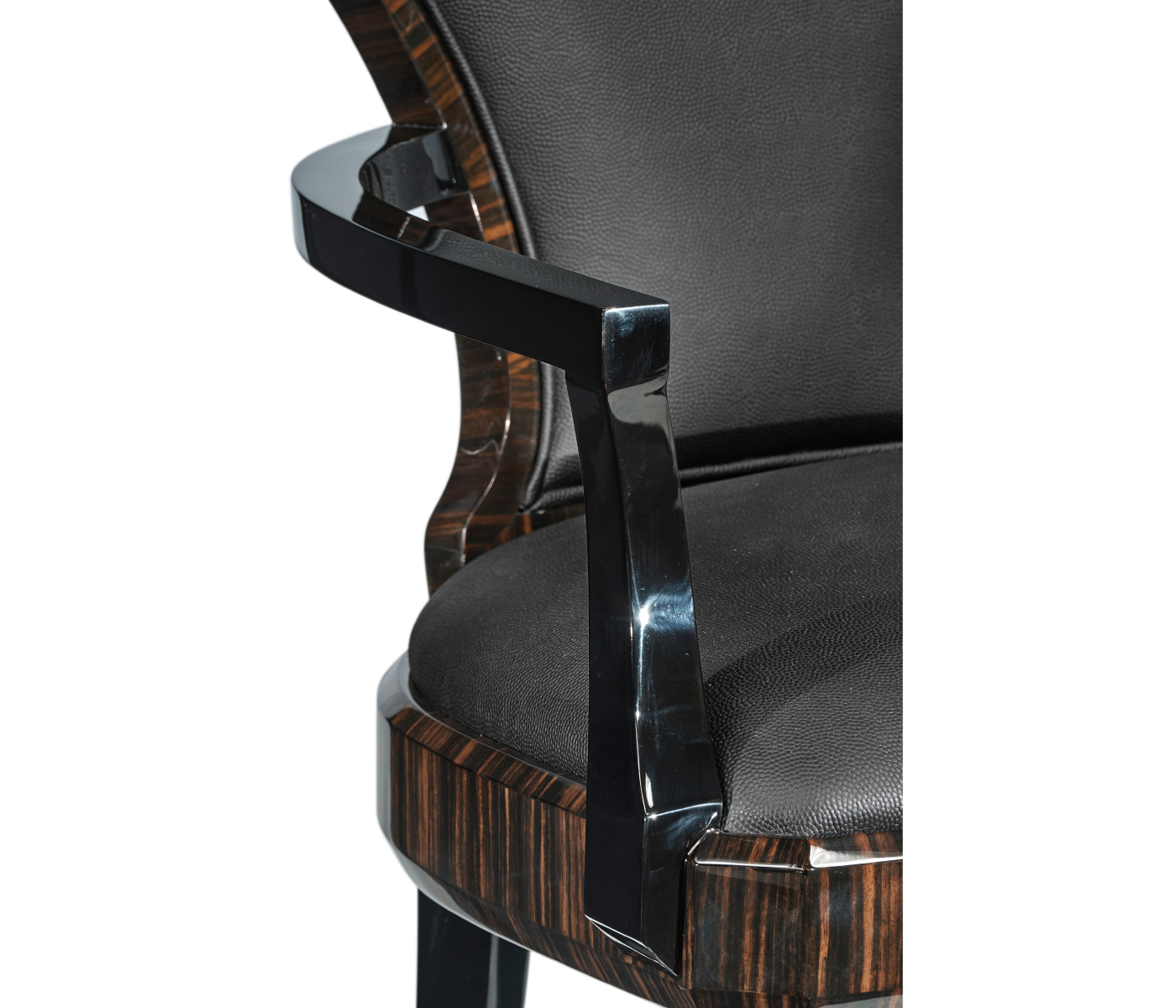 Full Back Art Deco Macassar Ebony Dining Arm Chair
