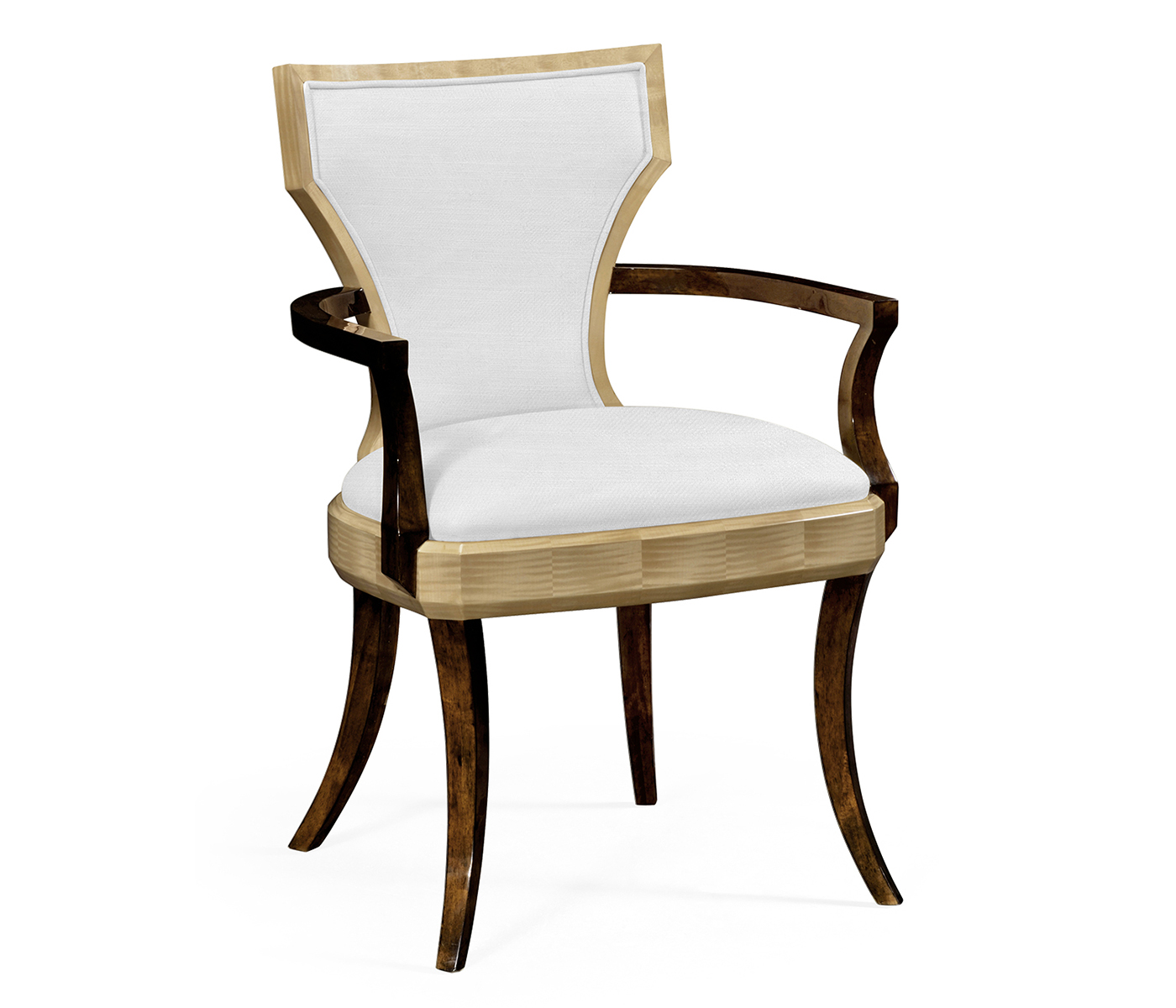 Full Back Art Deco Champagne Dining Arm Chair