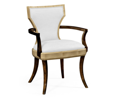 Full Back Art Deco Champagne Dining Arm Chair