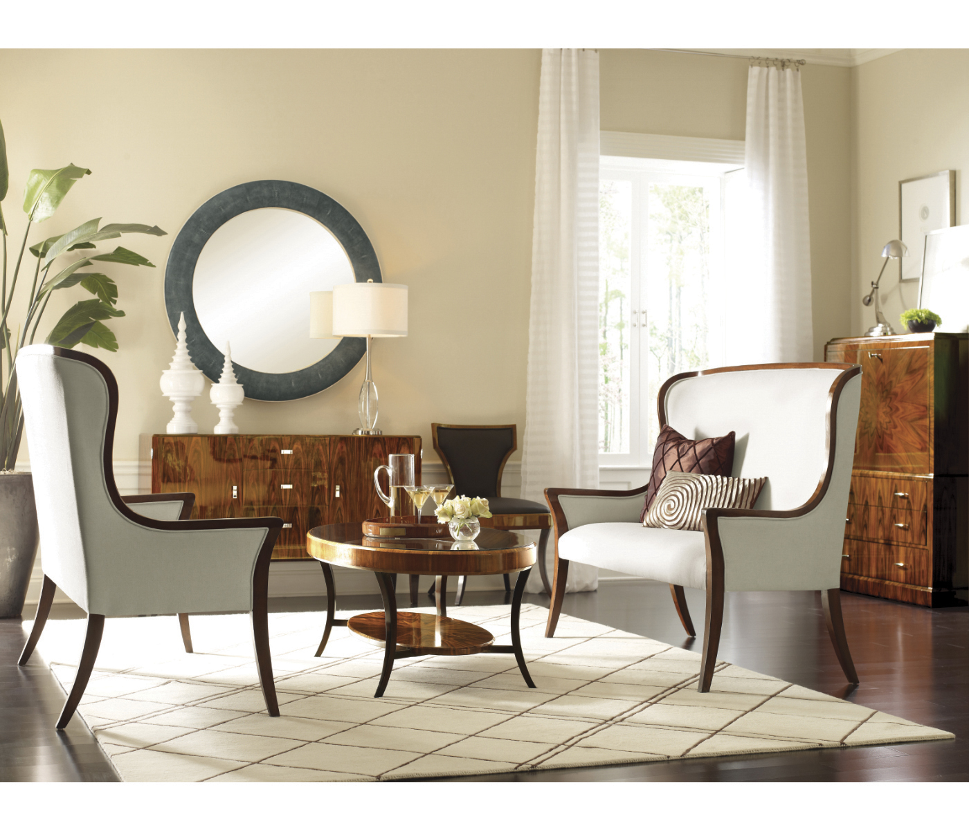 Full Back Art Deco Champagne Dining Side Chair