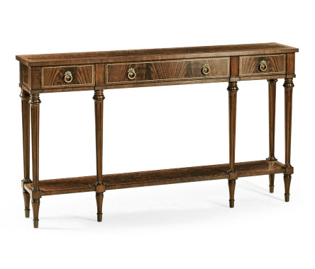 Dark Crotch Walnut Narrow Console