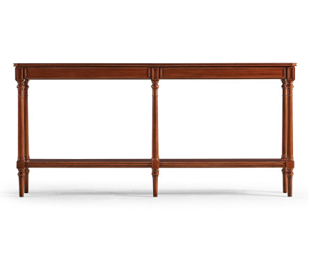 Country living style narrow walnut console