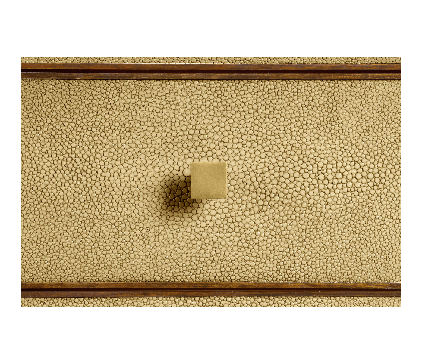 Ivory Shagreen Chest of Drawers with Brass