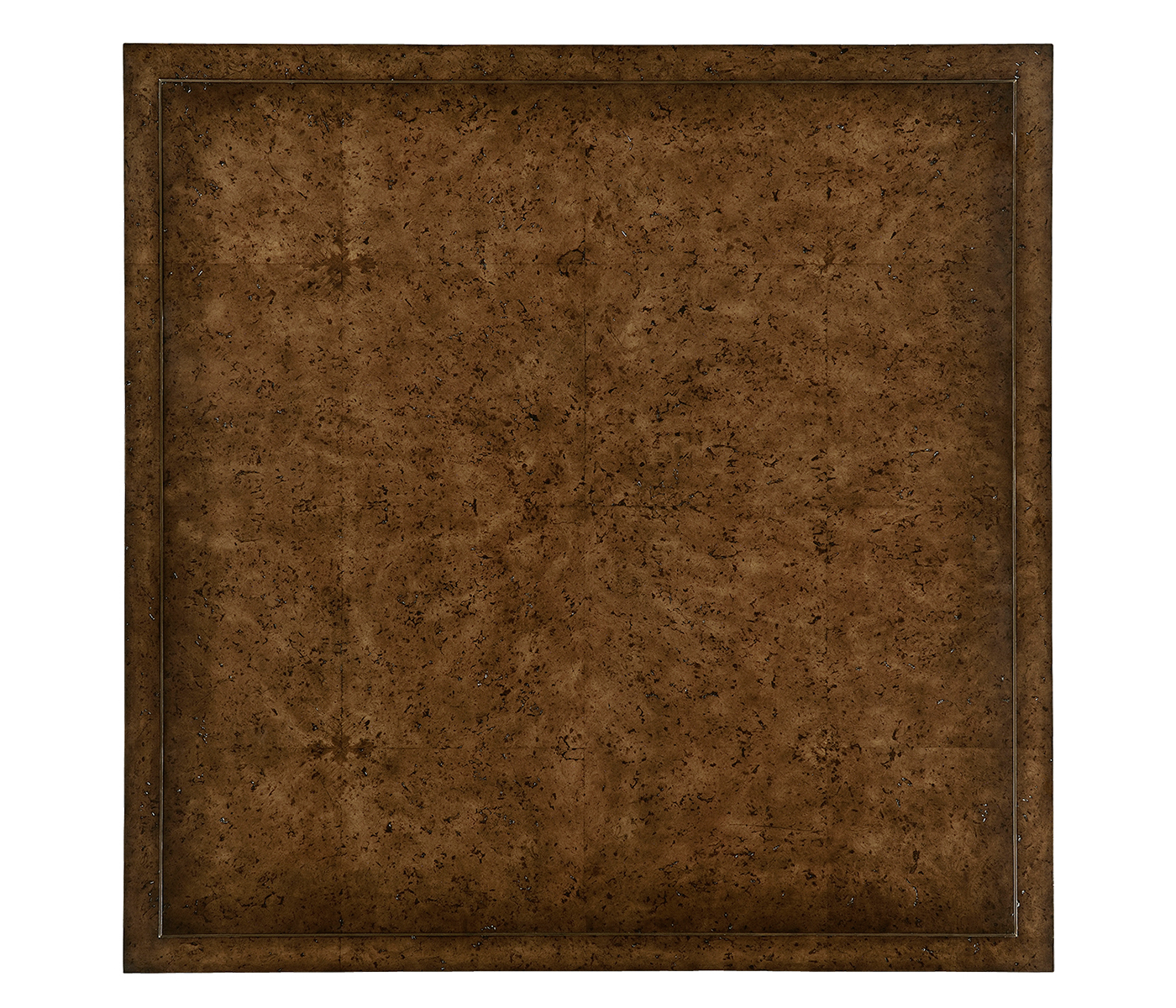 Hammered Iron and Burl Square Coffee Table