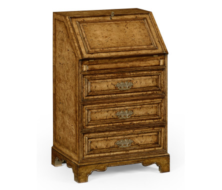 Burl oak fall front bureau