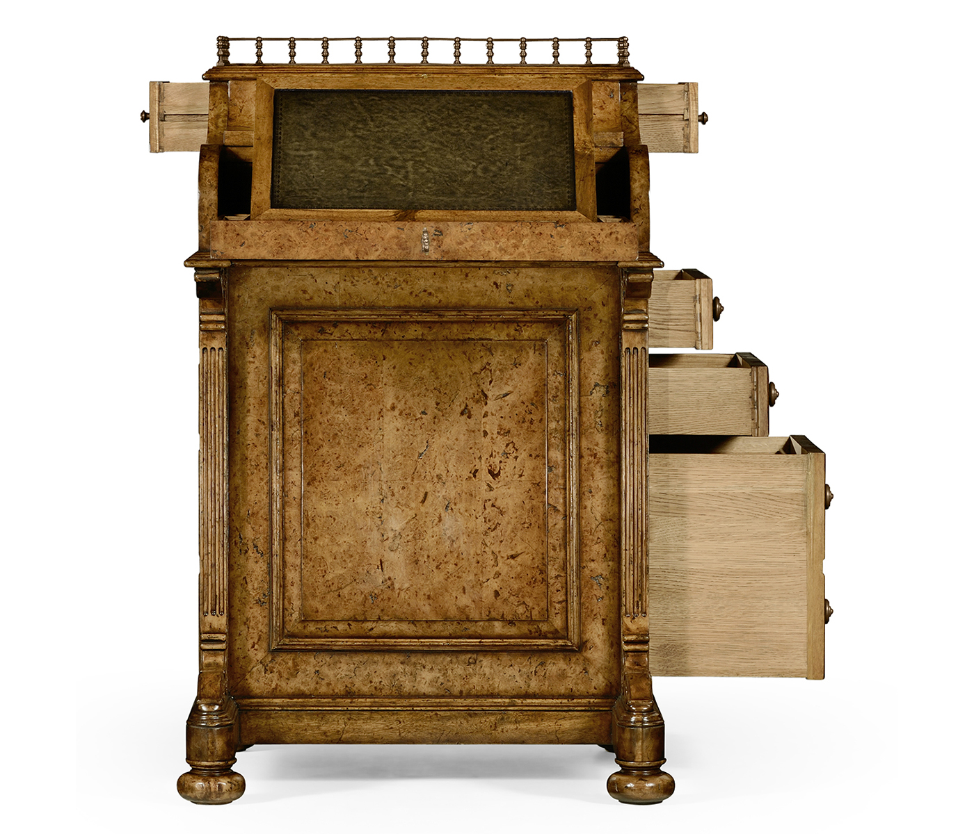 Burl oak davenport desk