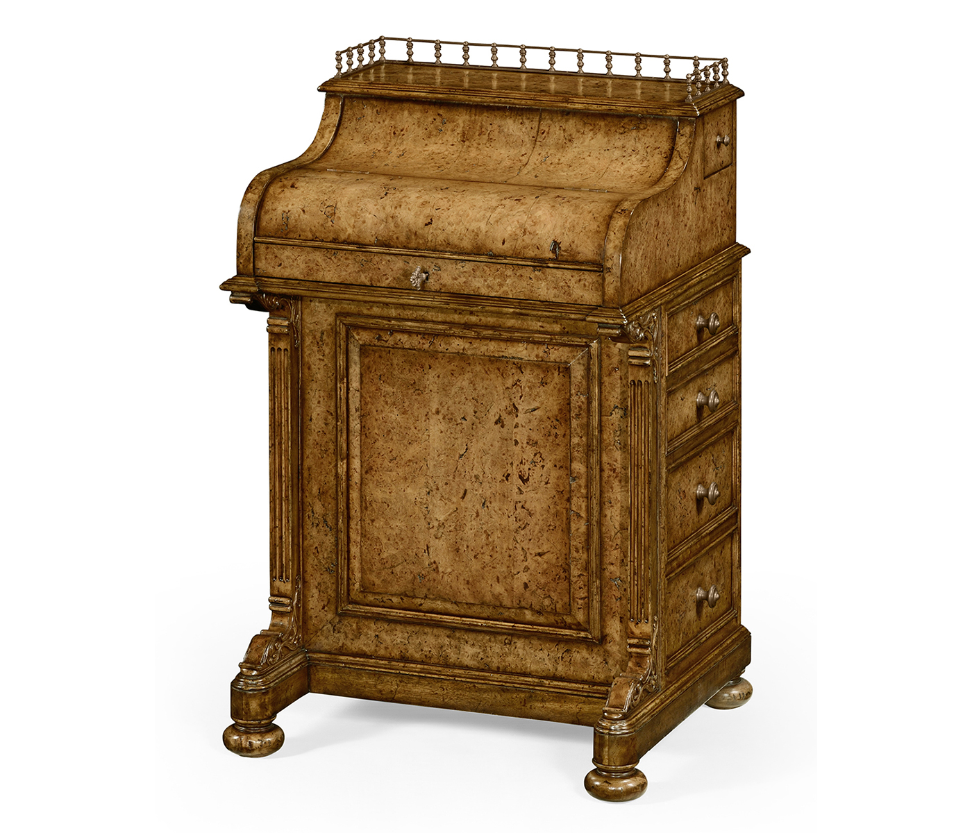 Burl oak davenport desk