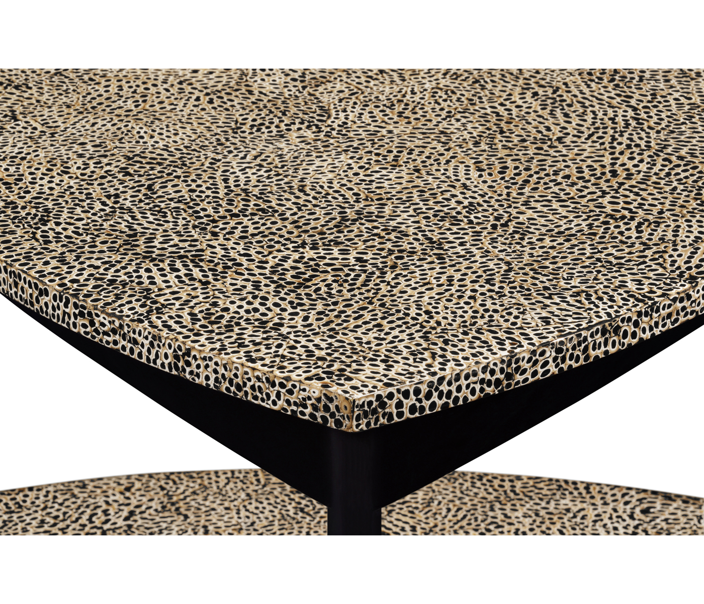 Black Snakeskin triangular coffee table