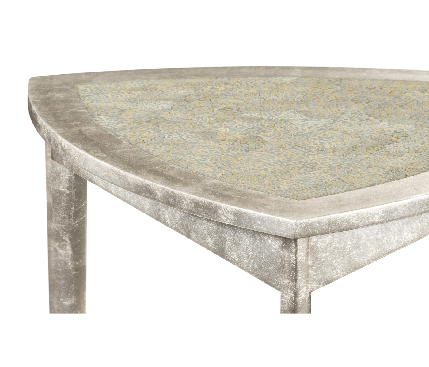 Silver Espresso Triangular Side Table