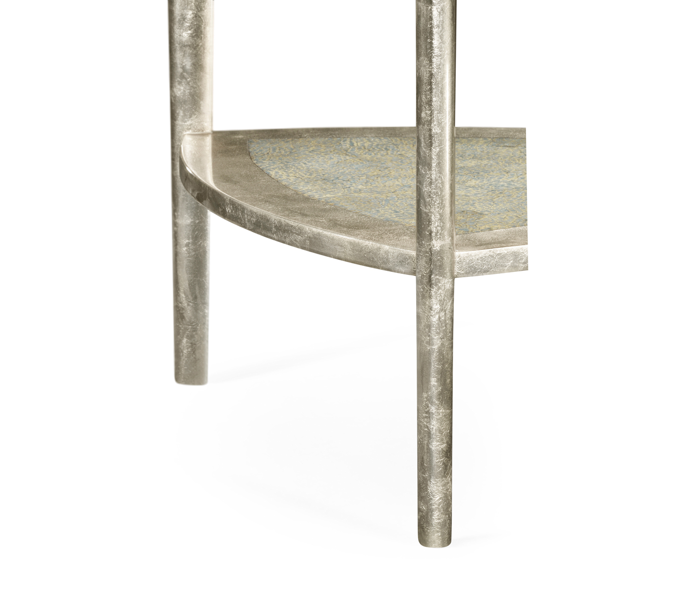 Silver Espresso Triangular Side Table